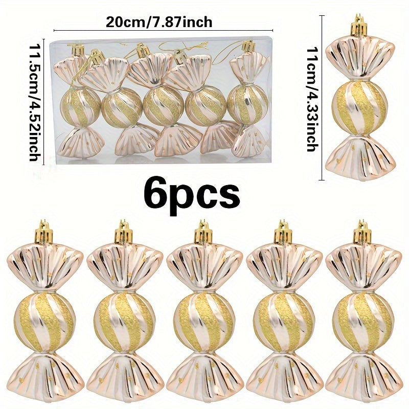 6pcs Christmas Candy Props Tree Pendants