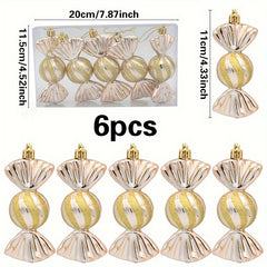 6pcs Christmas Candy Props Tree Pendants