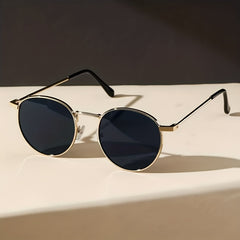 Round Metal Frame Sunglasses Retro Anti Glare Glasses UV400