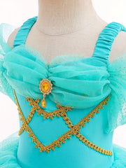 Girls Green Tulle Tutu Mesh Cami Dress Ballet Dance Practice Leotards