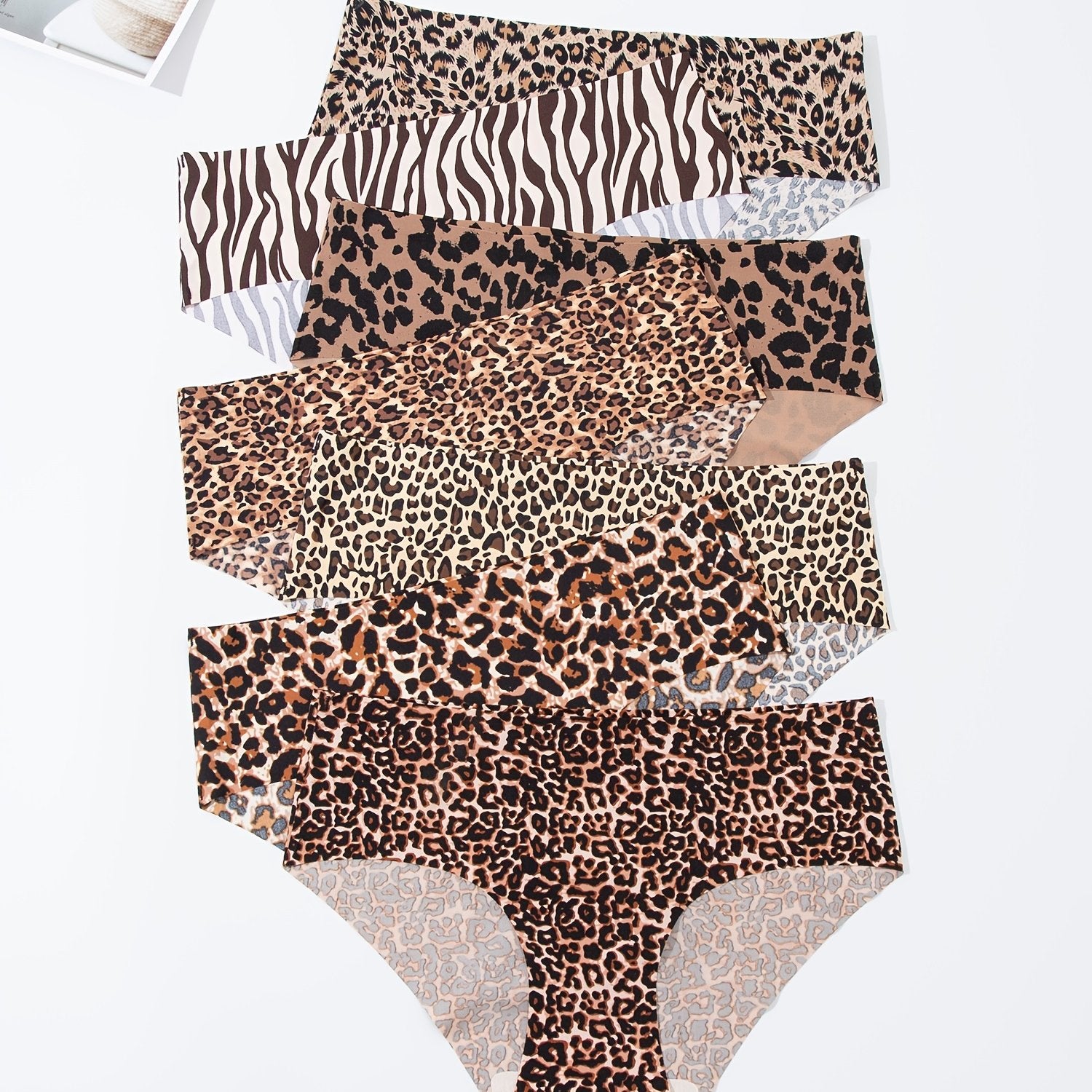 7pcs Seamless Leopard Briefs Stretchy Intimates Panties