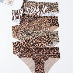 7pcs Seamless Leopard Briefs Stretchy Intimates Panties