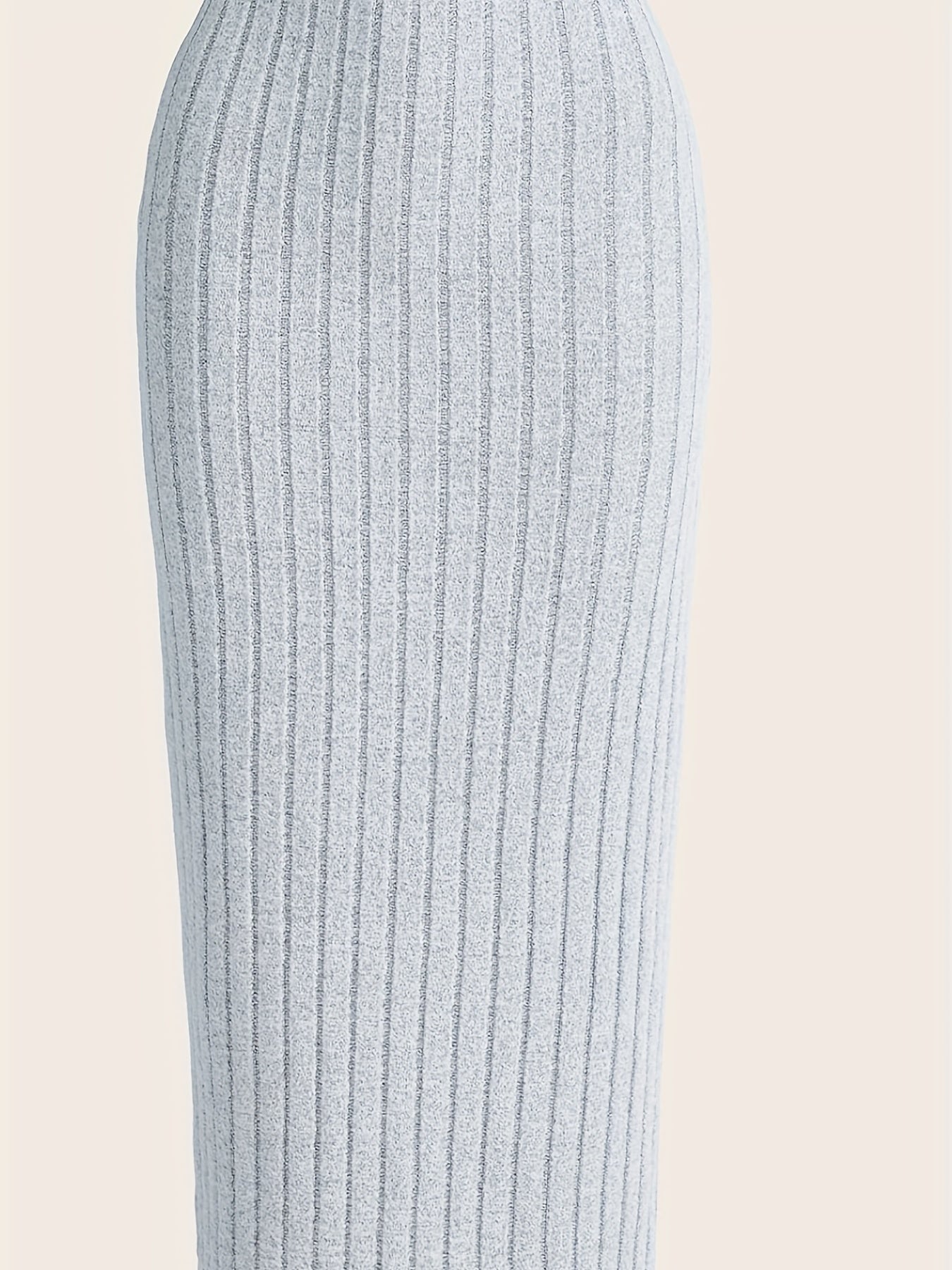 Solid Ribbed Bag Hip Skirt