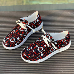 Women's Graffiti Print Canvas Shoes Low Non Slip Flats Women's Comfy Footwear