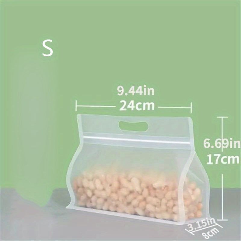 5pcs Leakproof Food Storage Bag Transparent Organizer for Kitchen and Travel