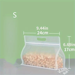 5pcs Leakproof Food Storage Bag Transparent Organizer for Kitchen and Travel