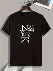 YORK Print Men's Graphic T shirt Casual Comfy Tees For Summer Mens Clothing