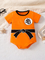 Anime Graphic Shoulder Buckles Baby Cotton Bodysuit