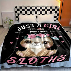 Winter Warm Blanket Sloth Pattern for Home Car Office Outdoor Travel Use