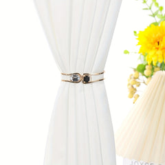 2pcs European Style Crystal Metal Curtain Straps for Home Decor
