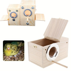 Wooden Pet Bird Nest Parrot Breeding Box Birdhouse Bridge - Pet Supplies
