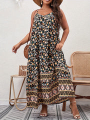 Boho Plus Ditsy Floral Maxi Cami Dress