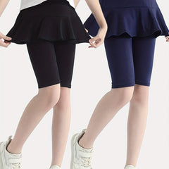 Girls Bike Shorts With Mini Skirt Dance Shorts
