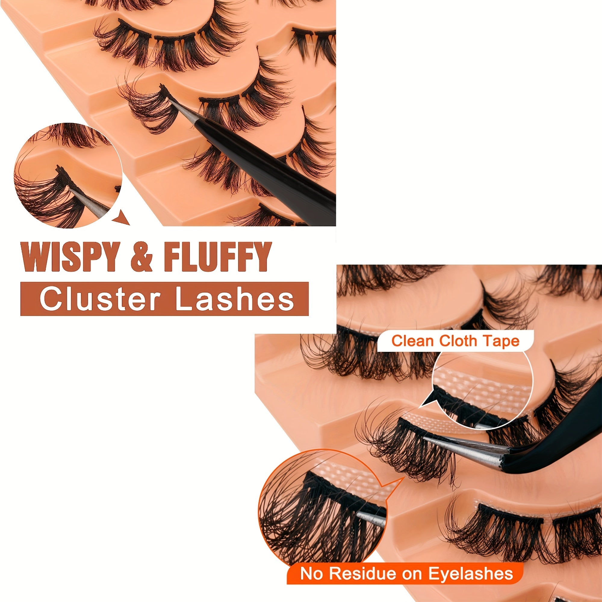 Dramatic Strip Lashes Extensions Wispy 7 Pairs