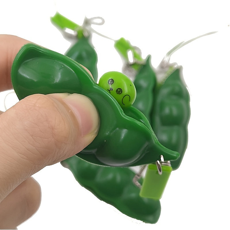Creative Edamame Key Chain Squeezes Edamame Pendant Charm Keychain