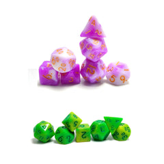 Mini Dice Set Purple & Dark Green for Table Game