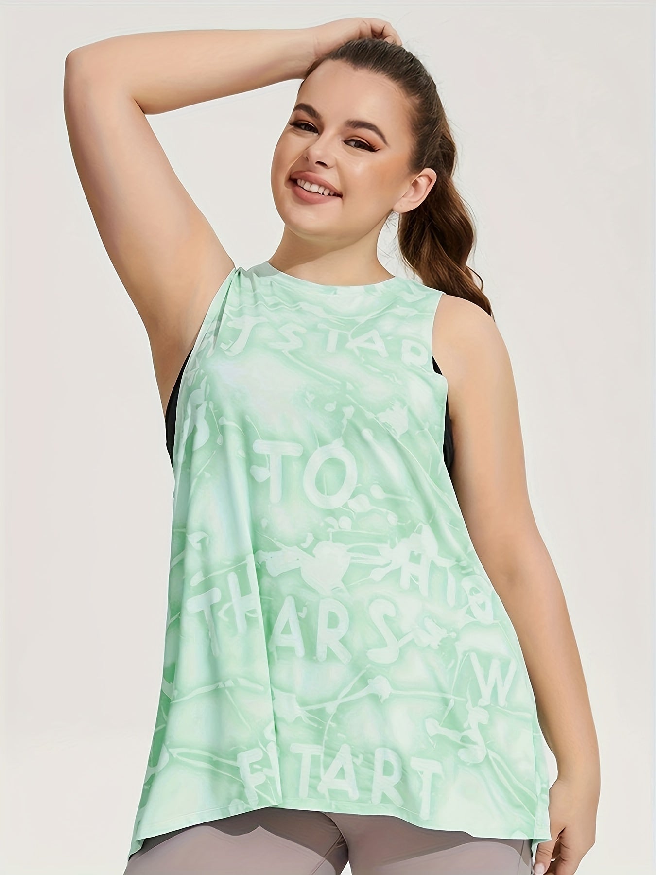 Tie Dye Cut Out Tie Back Fitness Tank Top