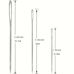 17pcs Hand Sewing Needle Set Big Eye Needle Bottle Leather Needle Embroidery