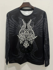 Vintage Graphic Print Men's Sweatshirt Long Sleeve Crew Neck Tops