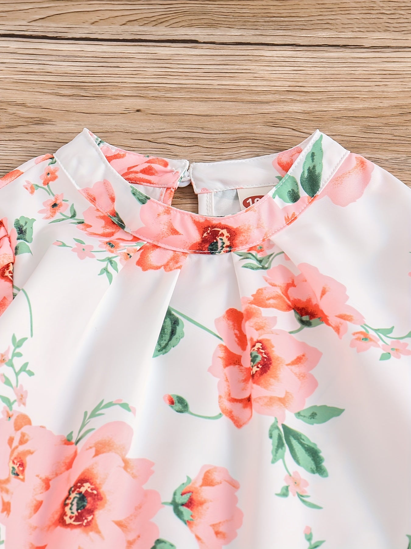 Girl's 2pcs Floral Print Top & Pants Set for Spring/Fall