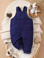 Girls Corduroy Solid Suspender Pants for Winter