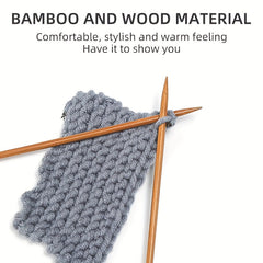 18pcs Circular Sweater Needles Carbonized Wooden Rod Needles Knitting Tools