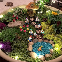 7 Dwarfs Statues Set for Fairy Garden Decor
