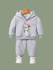 Flower Long Sleeve Hoodie Girls Comfy Sweatshirt
