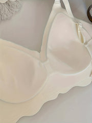 Scallop Trim Push Up Bra Comfy & Soft Everyday Bra Women's Lingerie