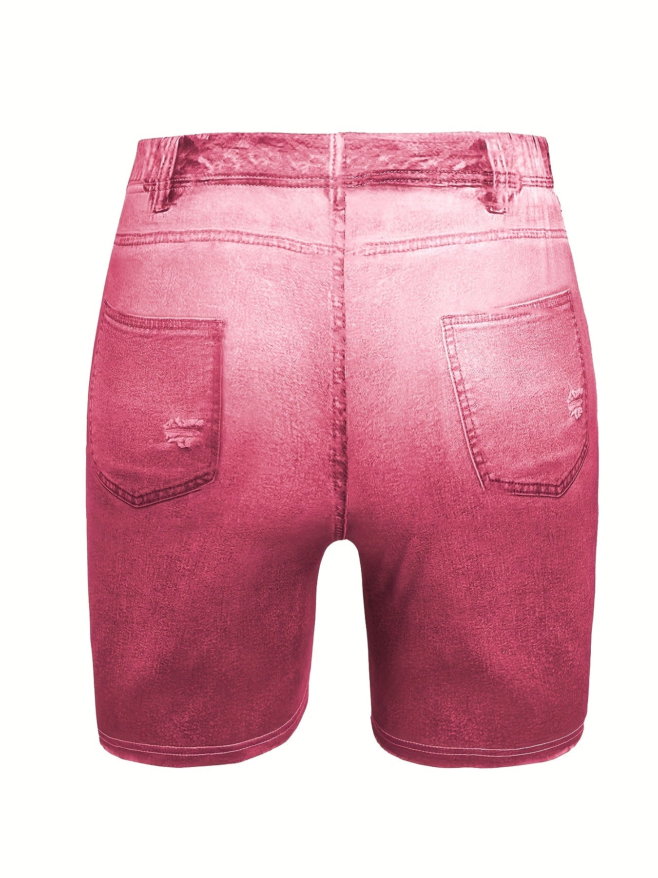 Denim & Flag Print Stretch Shorts