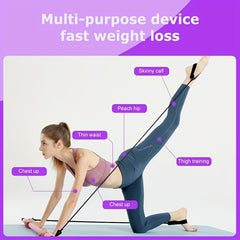 Portable Pilates Fitness Stick Elastic Resistance Band Bar