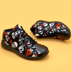 Halloween Skull Pattern High Top Running Shoes
