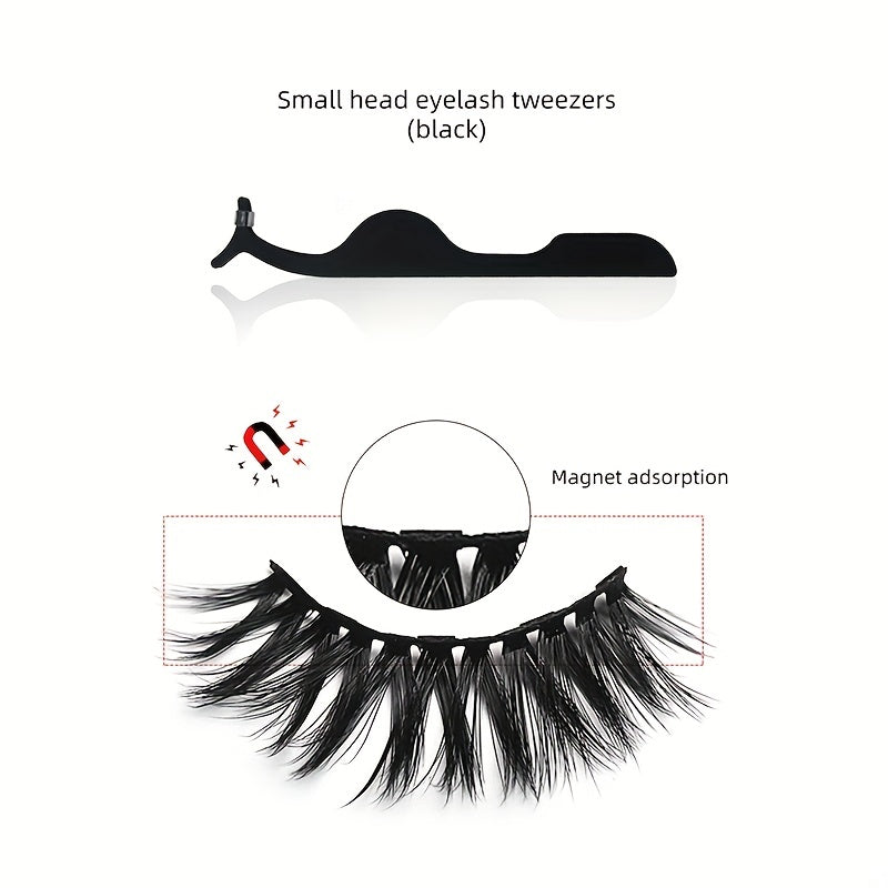 10 Pairs Magnetic Faux Mink Hair False Eyelashes Long and Curling
