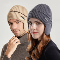 Winter Knitted Hat Outdoor Plus Velvet Thickened Ear Protection Warm Hat