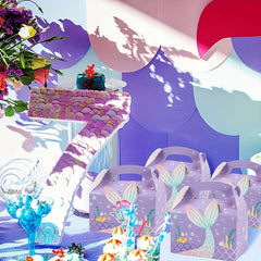 5pcs Mermaid Handbag Party Gift Box Mermaid Tail Pattern Packaging