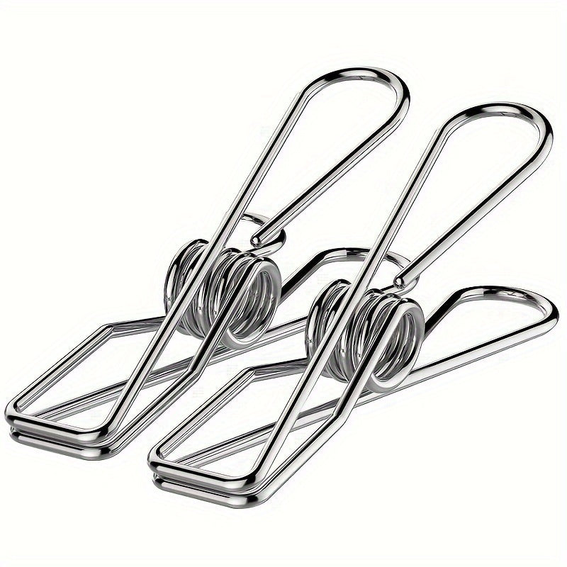 Stainless Steel Long Tail Clip With Hooks for Hanging Clothes Towel Gloves Sock