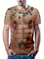 Funny Muscle Pattern Christmas Tee Shirt for Men