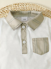 2pcs Baby Boys Casual Shirt Onesie & Shorts Set Clothes