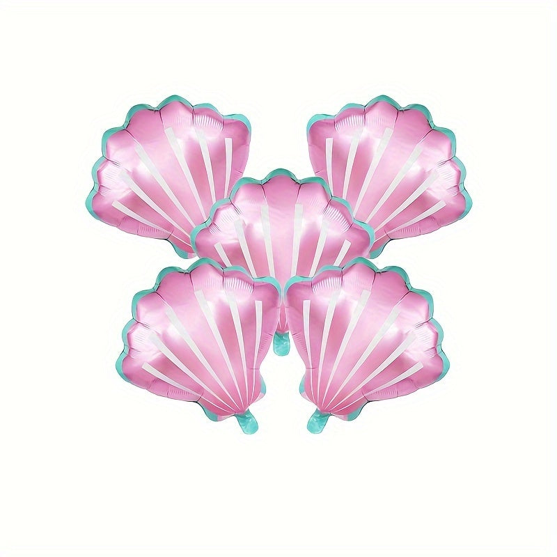 5pcs Shell Shape Aluminum Film Balloon Birthday Party Decoration