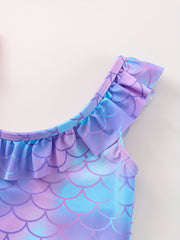 Mermaid Fish Scale Girls Swimsuit Camisole Bathing Suit