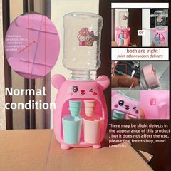 Kids Water Dispenser Bucket Cups Drinking Fountain Toy Pink