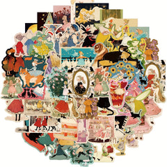 50pcs Cartoon Fairy Tale Girl Series Stickers For DIY Decoration