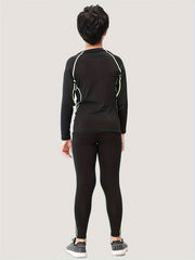 Boys Sports Tights Suit Long Sleeve Top & Leggings Quick Drying Fitness Wear
