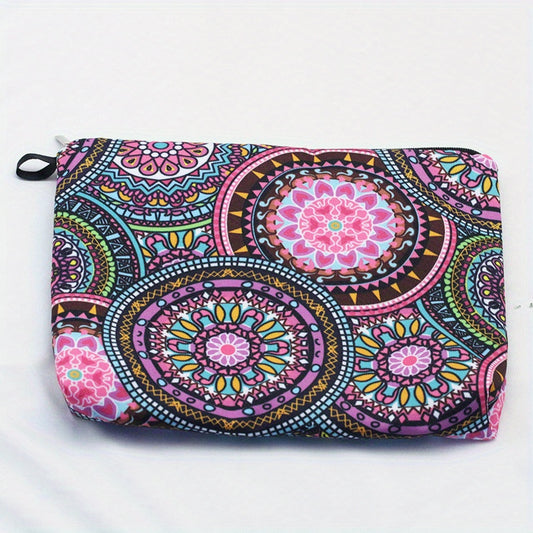 Vintage Flower Print Portable Makeup Pouch & Toiletry Organizer