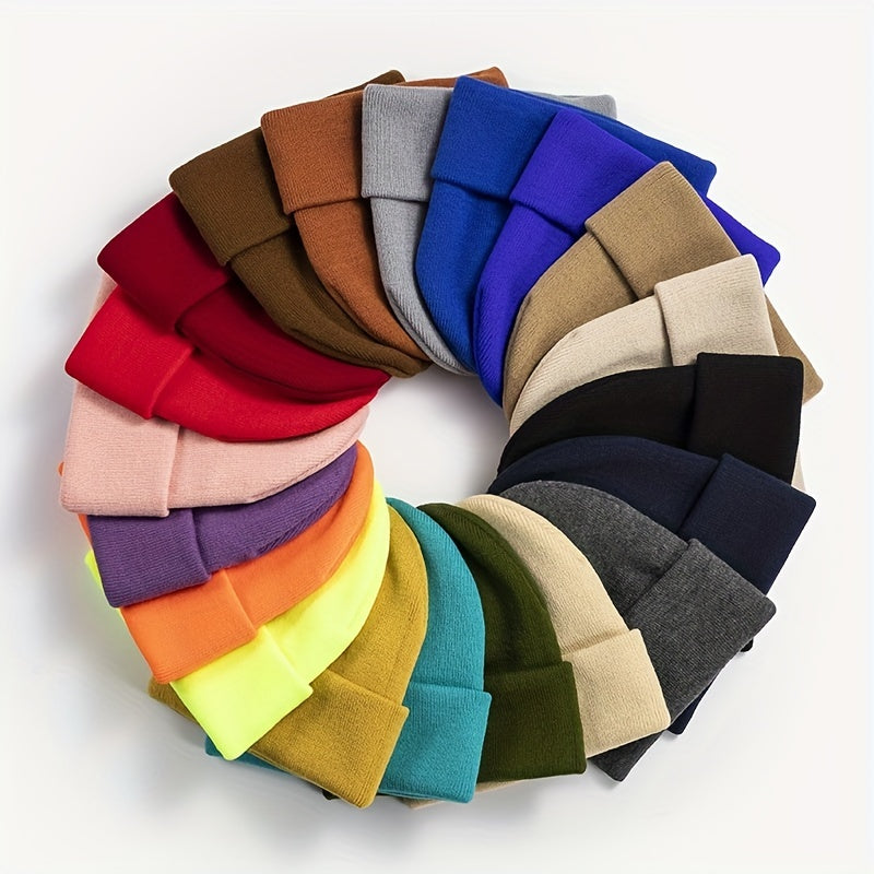 Solid Outdoor Breathable Beanie Hat Warm Knitted Hat Unisex Style Hat
