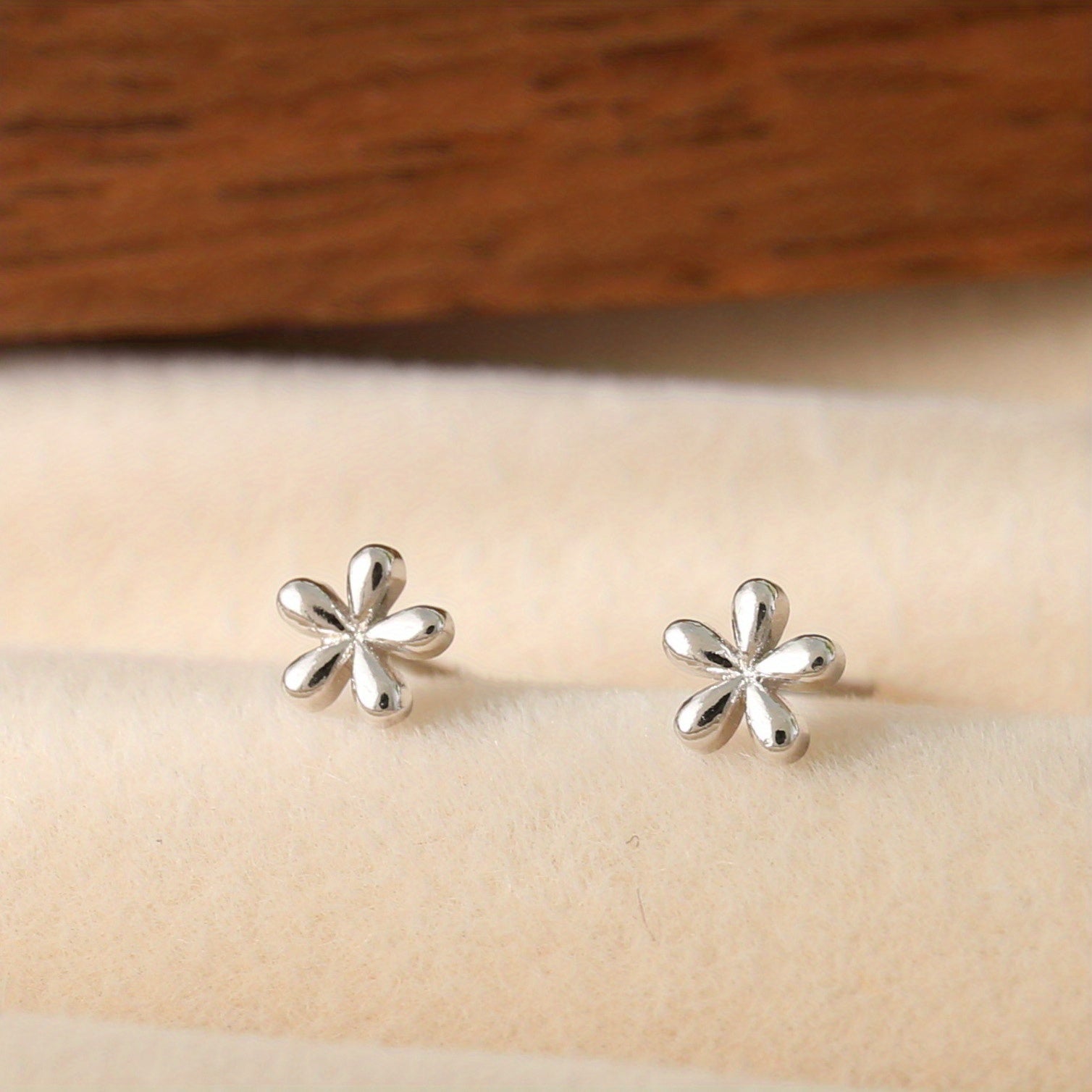 925 Silver Flower Stud Earrings for Teen Girls