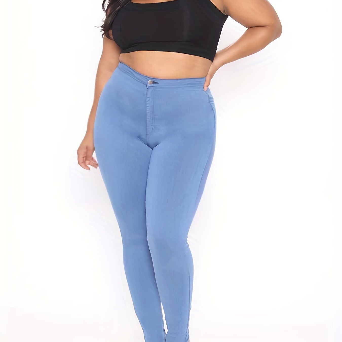 High Waist Skinny Leggings Casual Solid Leggings