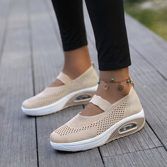 Women's Air Cushion Wedge Sneakers Breathable Slip on Mesh Sneakers