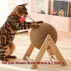Cat Scratching Pad With Bell Wooden Cat Claw Grinding Toy