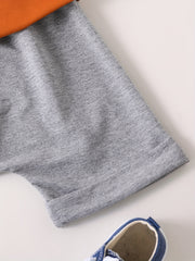 Boys Casual Outfit Round Neck T shirt & Shorts For Summer Kids Clothes